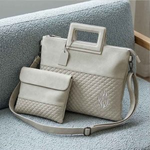 סט לגבר טלית תפילין דמוי עור גוון אפור