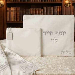 סט טלית תפילין בד קטיפה משי
